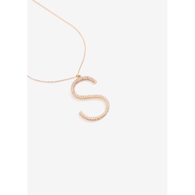 Plus Size Pave Crystal S Initial Necklace
