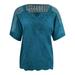 Pimfylm Women Shirts And Blouses Comfort Ladies Summer Tops And Blouses Blue 2XL