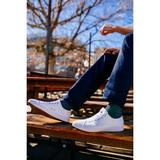 Fear0 Unisex True to Size All White Tennis Canvas Sneakers Shoes for Men Size 11.5