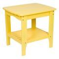 Shine Company Rectangular Traditional Wood Indoor/Outdoor Side Table in Yellow