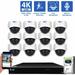 GW Security 16 Channel NVR UltraHD 4K Face/Human/Vehicle Detection PoE Security Camera System with 12 x 4K (8MP) IP Microphone AI Dome Camera 100ft Night Vision Outdoor/Indoor Surveillance Camera