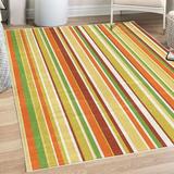 Pastel Decorative Rug Vertically Striped Pattern Different Color Straight Lines Classic Old Fashioned Quality Carpet for Bedroom Dorm and Living Room 6 Sizes Pale Maroon by Ambesonne