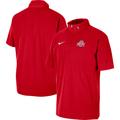 Men's Nike Scarlet Ohio State Buckeyes Coaches Half-Zip Short Sleeve Jacket