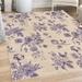 Botanical Decorative Rug Vintage Floral Pattern Victorian Classic Royal Inspired Plants Modern Art Quality Carpet for Bedroom Dorm and Living Room 6 Sizes Dark Lavender by Ambesonne