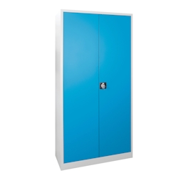 PROREGAL Flügeltürenschrank Owl mit 4 Fachboden | HxBxT 195x92x42cm | Lichtgrau/Lichtblau Image