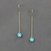 Lucky Brand Turquoise Flower Threader Earring - Women's Ladies Accessories Jewelry Earrings in Gold