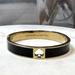 Kate Spade Jewelry | Kate Spade - Hole Punch Black Enameled Hinged Bangle Bracelet | Color: Black/Gold | Size: Os