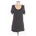 Lularoe Casual Dress - Shift Scoop Neck Short sleeves: Black Print Dresses - Women's Size Medium