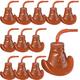 Gerrii 12 Pcs Cowboy Hat Party Cups Cowgirl Hat Cups with Straw and Lids 10 oz Plastic Cowboy Party Cups for Western Themed Party Rodeo Party Favors Supplies Decorations (Brown)