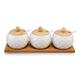 Ceramic Spice Jars Set Spice Storage Containers With Lids and Spoon Spice Box With Wooden Spice Rack Kitchen Tools