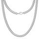 Silvadore 6mm CUBAN Link Silver Chain Necklace - Mens SUPER STRONG Stainless Steel Diamond-Cut Chunky Heavy Miami Curb - Teenage Boys Jewellery - 61cm / 24 inch
