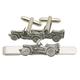 Army 4x4 Pewter Cufflinks & Tie Bar Set Wedding Jewellery Novelty Gift Boxed TBC 433