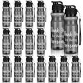 Gerrii 15 Pcs Water Bottles Bulk Employee Appreciation Gifts Thank You for Being Awesome Water Bottles Bulk Gifts Staff Coworker Employees Team Gifts Teacher Gift (Black)