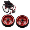 4 Inch Small Front Wheels, Sports Wheelchair Accessories, Solid Replacement Casters, Bearing 8mm(5/16inch), Red, 1 Pair
