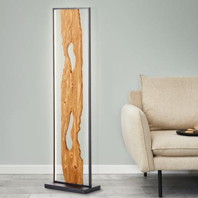 BRILLIANT LED Stehlampe "Chaumont", schwarz (schwarz, holz), H: 120cm, Lampen, Höhe 120 cm, 2300 lm, Aluminium/Metall/Holz, schwarz/holz Image
