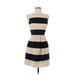 B. Darlin Casual Dress - A-Line Crew Neck Sleeveless: Ivory Color Block Dresses - Women's Size 3