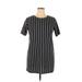 Boohoo Casual Dress - Shift Crew Neck Short sleeves: Black Print Dresses - Women's Size 12