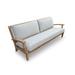 AllModern Marieke 83" Wide Outdoor Teak Patio Sofa w/ Cushions Wood/Natural Hardwoods in Brown/White | 33 H x 83 W x 33 D in | Wayfair
