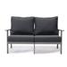 Corrigan Studio® 56.69" Wide Outdoor Loveseat w/ Cushions Metal/Rust - Resistant Metal in Gray/Black | 34.25 H x 56.69 W x 33.66 D in | Wayfair