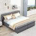 Latitude Run® Platform Bed w/ Two Drawers, bed Upholstered/Linen | 40.2 H x 82.3 W x 88.6 D in | Wayfair DB9E89ED84EC42C8AE0C19FD96DF2DFB