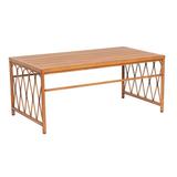 Woodard Cane Extruded Aluminum Outdoor Coffee Table Metal in Brown | 18 H x 42 W x 22.5 D in | Wayfair S650213-CAN