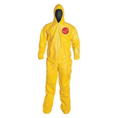 DUPONT QC122SYL6X001200 Coveralls, 12 PK, Yellow, Tychem(R) 2000, Zipper