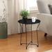 Round Metal Tray End Side Table, Removable Tray Outdoor & Indoor Drink, Snack, Coffee Table, Teleph1 Table