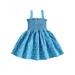 Baby Girl Dresses Sleeveless Halter Dress Blue Love Print Casual Summer Dress A-line Sundress