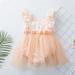 Aayomet Girls Summer Sling Crawling Dress Flying Sleeve Vest Solid Color Casual Going Out For 0 To 36 Months Baby Girl Clothes Orange 0-3 Months