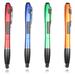 Stylus Pen [4 Pcs] 3-in-1 Touch Screen Pen (Stylus + Ballpoint Pen + LED Flashlight) For Smartphones Tablets [Red + Green + Orange + Blue] + 4 Extra Ink