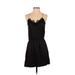 Cami NYC Casual Dress - Mini V Neck Sleeveless: Black Print Dresses - Women's Size X-Small