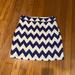 Kate Spade Skirts | Kate Spade Chevron Zig Zag Print Linen Skirt With Gold Zipper | Color: Purple/White | Size: 00