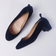 J. Crew Shoes | J.Crew Women's Anya Black Suede Slip On Block Heel Pumps Shoes Size 6.5 | Color: Black | Size: 6.5