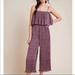 Anthropologie Pants & Jumpsuits | Anthropologie Rdalamal Suzanne Pink And Purple Floral Wide Leg Ruffle Pantsuit | Color: Pink/Purple | Size: Xs