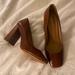 Nine West Shoes | Like-New, Leather With Faux Croc Detailing Block Style Heels | Color: Brown | Size: 10