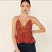 Free People Tops | Free People Nwt Adella Cami Copper Sz L | Color: Red | Size: L