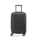 DELSEY PARIS - Shadow 5.0 – Rigid Expandable Cabin Suitcase – 55 x 35 x 28 cm – 43 litres – S – Black, Black, S, Suitcase