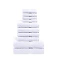 Superior Egyptian Cotton Pile 10 Piece Towel Set, Includes 2 Bath, 4 Hand, 4 Face Towels/Washcloths, Ultra Soft Luxury Towels, Thick Plush Essentials, Guest Bath, Spa, Hotel Bathroom, White