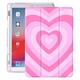 Idocolors Pink Love Heart Pad Case White Case for 9th Generation ipad Cute Girly Anti-Scratch Shockproof with Pencil Holder Lightweight Smart Trifold Stand Case(Model Number: A2602/A2603/A2604/A2605)