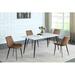 George Oliver Dimphy 4 - Person Dining Set Glass/Upholstered/Metal in Gray/White | 29.9 H x 31.5 W x 63 D in | Wayfair