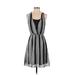 H&M Casual Dress: Black Stripes Dresses - Women's Size 4