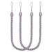 Mercer41 1 Pair Curtain Tiebacks Ropes Decorative Handmade Tie Backs Curtain Holdbacks Holders Cord Fabric in Gray | Wayfair