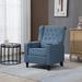 Latitude Run® 29.13" Wide Manual Wing Chair Recliner Modern Button Tufted Wingback Push Back Linen in Gray | 40.16 H x 26 W x 27.56 D in | Wayfair