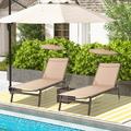 Ebern Designs Elrond 78" Long Reclining Single Chaise Metal in Brown | 38 H x 25 W x 78 D in | Outdoor Furniture | Wayfair