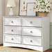 Red Barrel Studio® Si 6 Drawer 47.24" W Dresser Wood in Brown/White | 32.28 H x 47.24 W x 15.75 D in | Wayfair 1D2325475E8246289BDE8B36172B509D