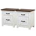 Beachcrest Home™ Carmelo 2 - Drawer Nightstand in Distressed White/Walnut Wood in Brown/White | 27.38 H x 24 W x 17.5 D in | Wayfair