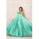 Maxi Satin Kaftan Dress, Plus Size Halter Green Flounce Beach Wedding Guest Emerald Sundress, Silk Touch Long Dress