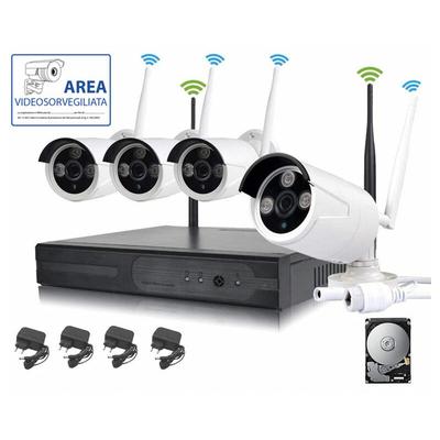 Housecurity - drahtloses videoüberwachungsset nvr 4 kanäle 4 drahtlose kamera+nvr+ hd 320 gb