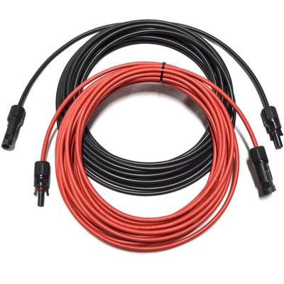 Solarkabel Verlängerungskabel Rot/Schwarz 4 - 6mm² mit montiertem Stecker MC4 2x 5m 4mm²