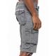 Kruze By Enzo Mens Cargo Combat Shorts - Grey Cotton - Size 32